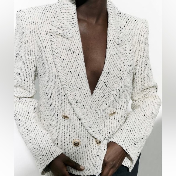 Zara Jackets & Blazers - NWT Zara Textured Double-Breasted Blazer